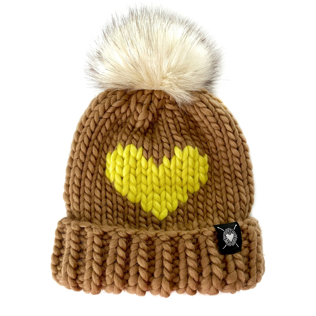 Zero Waste : Luxury Big Heart Pom-Pom Beanie