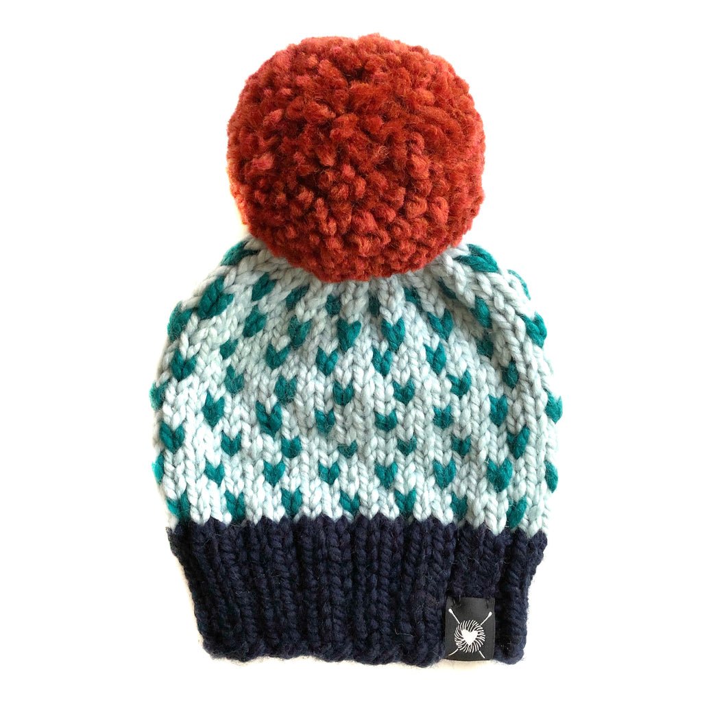Tiny Hearts Pom-Pom Beanie in Hot and Cold Baby/Youth