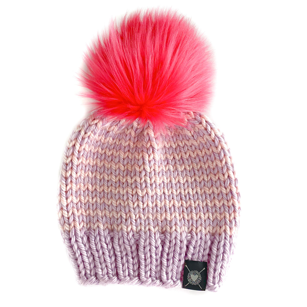 Skinny Stripe Faux Fur Beanie in Pixie(wool free) Baby/Youth